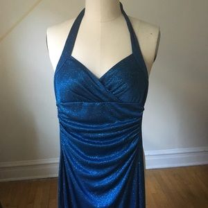 SPARKLY BLUE FULL LENGTH DRESS